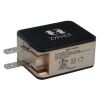 View Image 4 of 6 of 2 Port USB Folding Wall Charger - Light-Up Logo