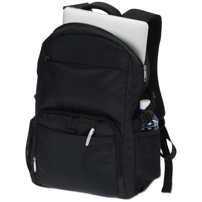 laptop backpack with company logo