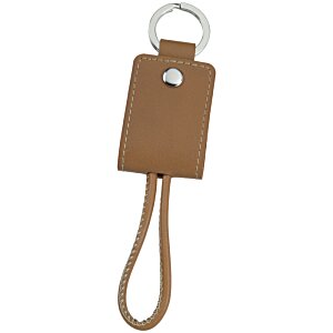 4imprint.com: Nathan Leather Duo Charging Cable Keychain 141963