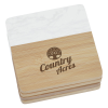 View Image 2 of 2 of Marble & Bamboo Coaster Set