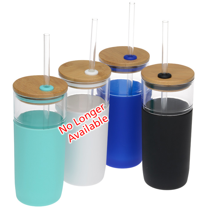 Poppi Glass Tumbler with Straw 18 oz. 145308