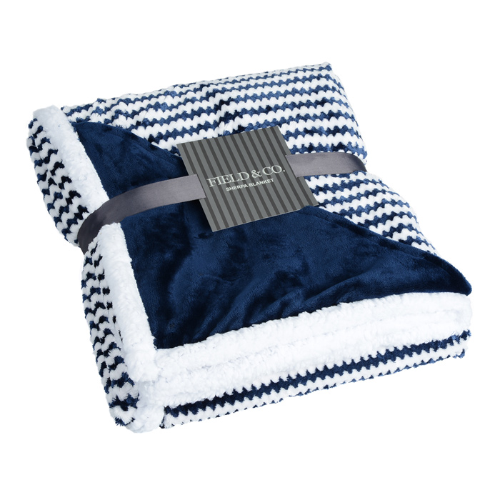 Field & Co. Chevron Striped Sherpa Blanket 149081