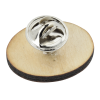 View Image 2 of 2 of Wood Lapel Pin - Oval - Laser Engraved