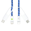 View Image 2 of 6 of Retractable Fabric Duo Charging Cable