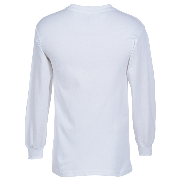 4imprint.com: Alstyle Classic Cotton LS T-Shirt - White - Embroidered ...