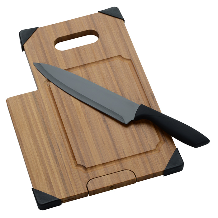 Bamboo Cutting Board with Knife 152882