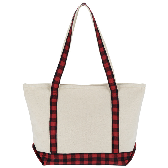 4imprint.com: Buffalo Plaid Boat Tote 153775