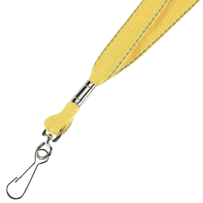 Reflective Weave Lanyard 5/8" Metal Swivel J Hook