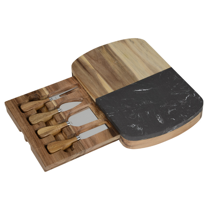 4imprint.com: Black Marble Cheese Board Set 155257