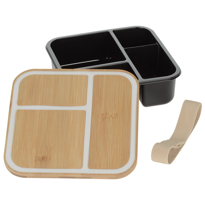 4imprint.com: Square Bento Box with Bamboo Lid 162250