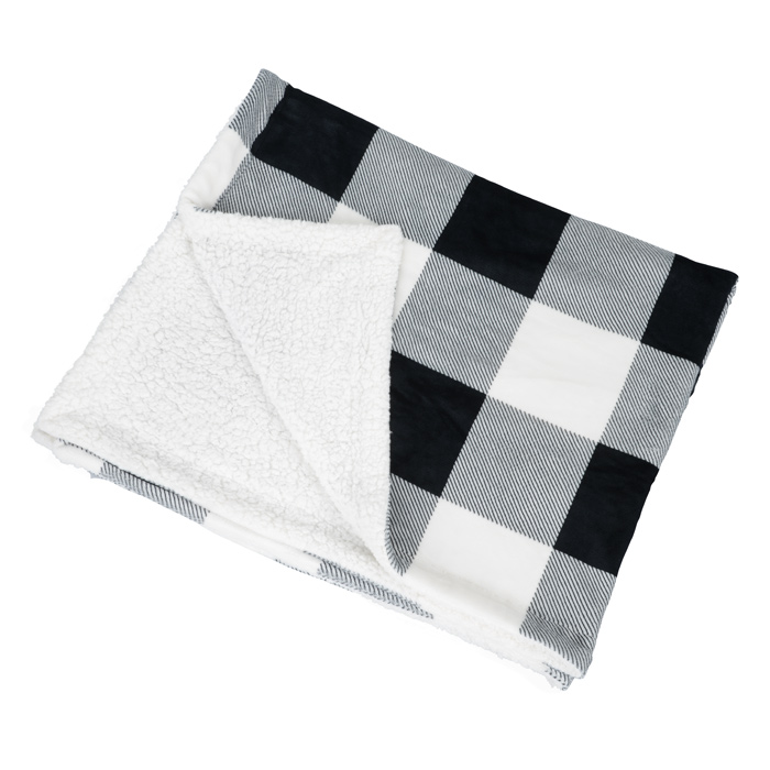 Buffalo Plaid Fleece Sherpa Blanket 163010 9424