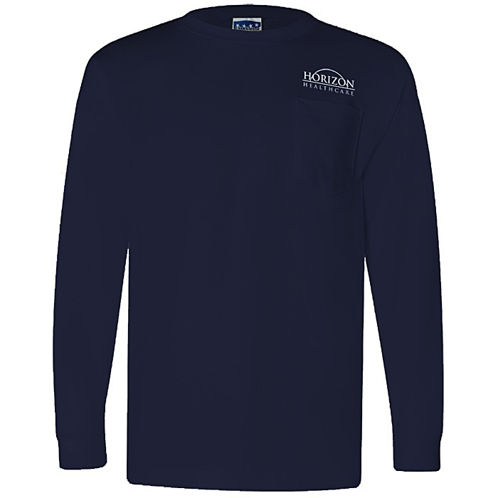4imprint.com: Bayside Union Made LS Pocket T-Shirt - Colors 111873-LS-P-C
