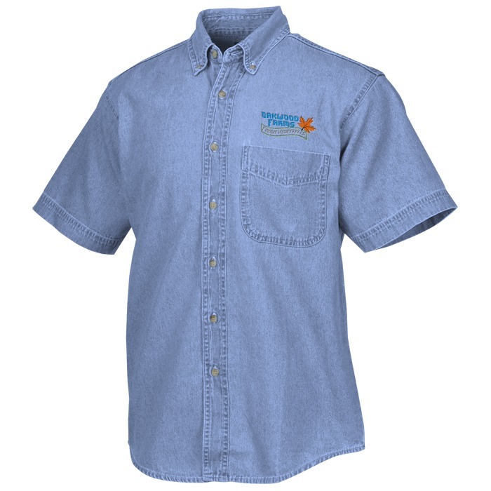4imprint.com: Cotton Short Sleeve Denim Shirt - Men's 344-SS-M