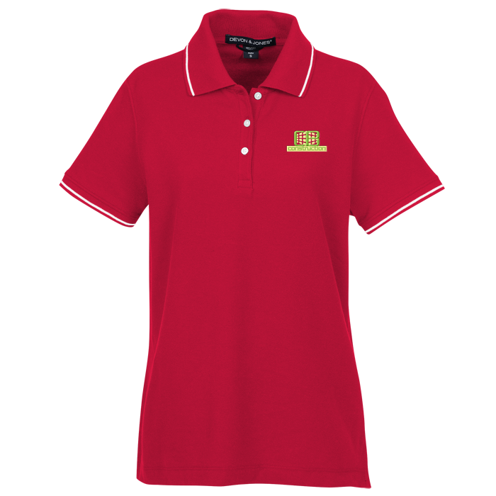 Pima Cotton Pique Tipped Polo - Ladies' (Item No. 123257-L) from only ...