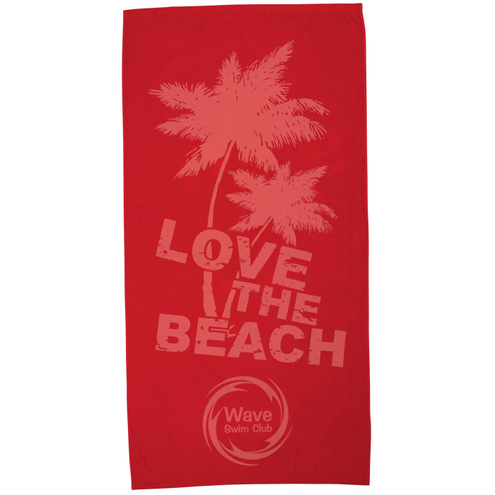 4imprint.com: Tone on Tone Stock Art Towel - Love the Beach 101517-LB