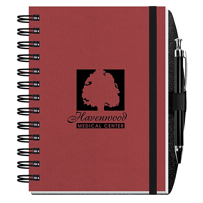 Corded Paperboard Journal with Pen 7" x 5" 100 sheet