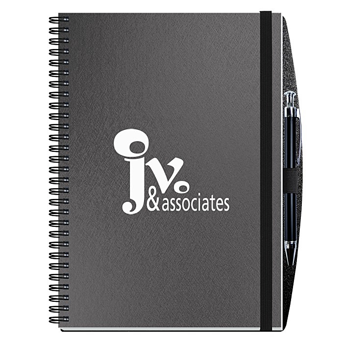 Elite Metallic Paperboard Journal with Pen 10" x 7" 50