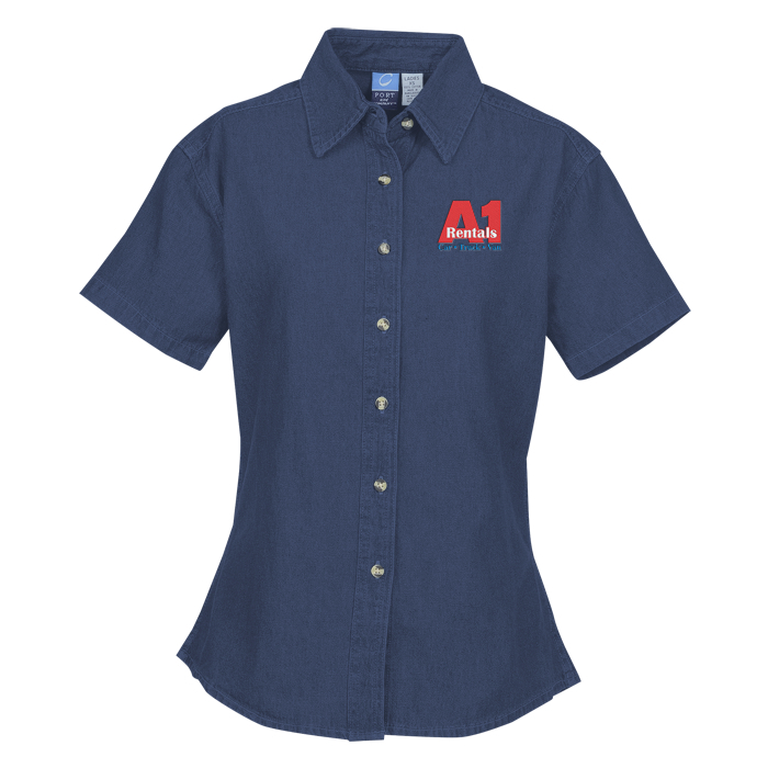 4imprint.com: Utility Short Sleeve Denim Shirt - Ladies' 132356-L-SS