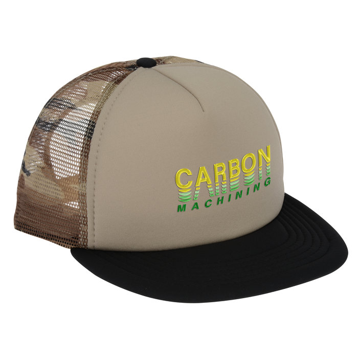 Mega Cap Flat Bill Foam Trucker Cap 138626