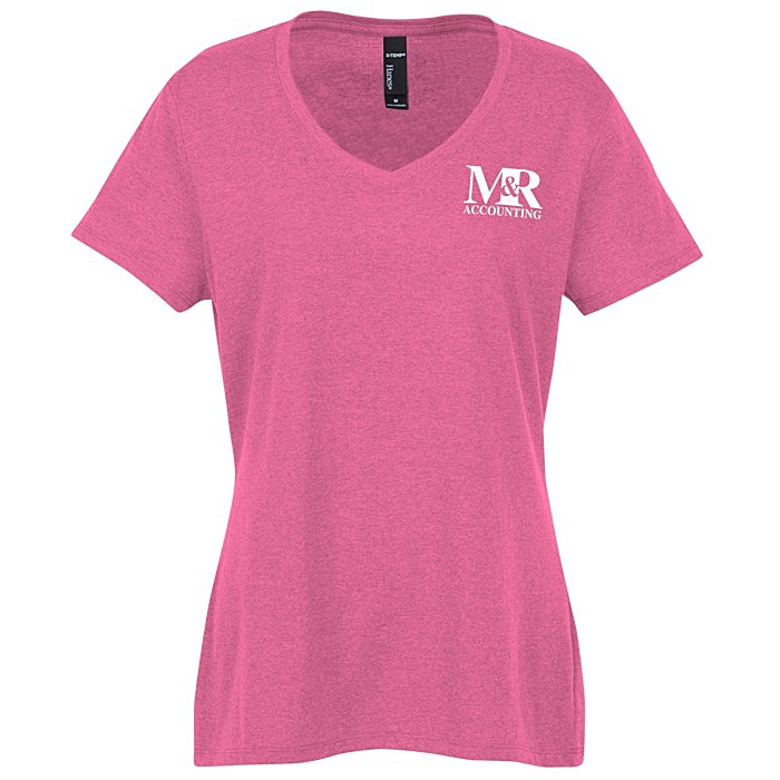 4imprint.com: Hanes X-Temp Tri-Blend V-Neck T-Shirt - Ladies' - Screen ...