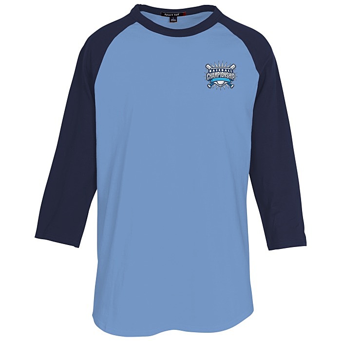 4imprint.com: Colorblock 3/4 Sleeve Cotton Baseball T-Shirt ...