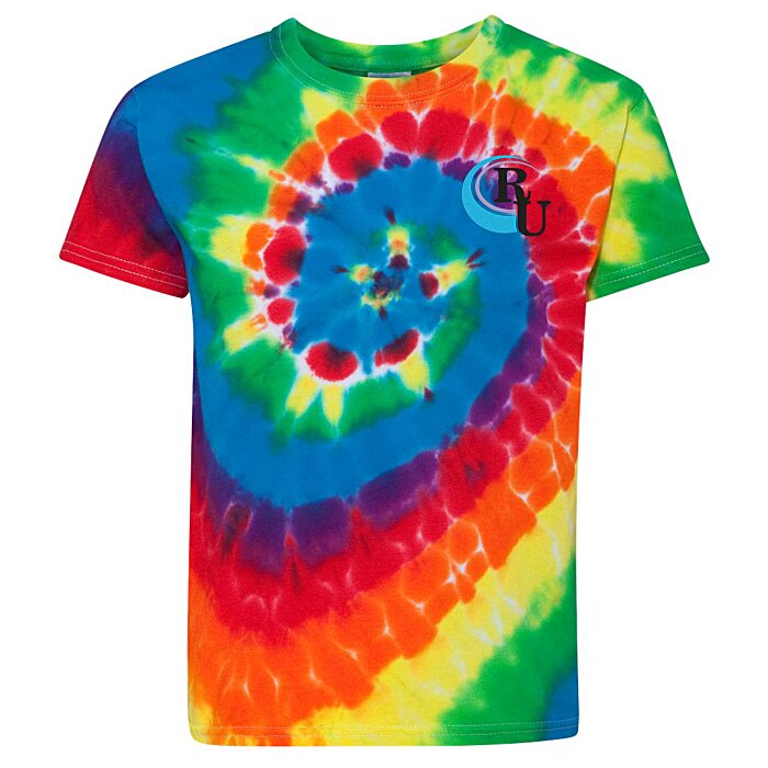 4imprint.com: Tie-Dyed Multicolor Spiral -T-Shirt - Youth - Embroidered ...