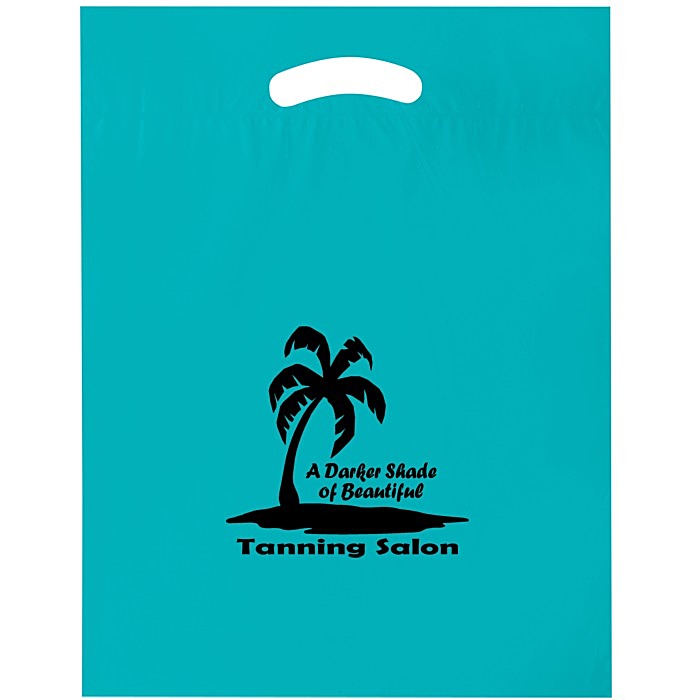 4imprint Reinforced Handle Plastic Bag 15 X 12 146625 1512 Teal Color Option