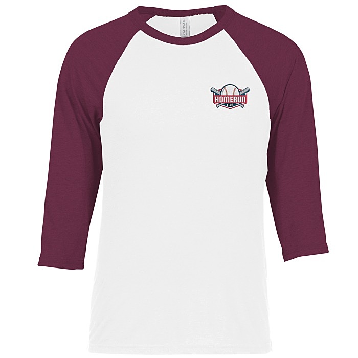 4imprint.com: Bella+Canvas 3/4 Sleeve Baseball Tee - Embroidered 118143-E