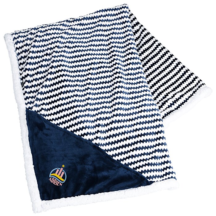 Field & Co. Chevron Striped Sherpa Blanket 149081