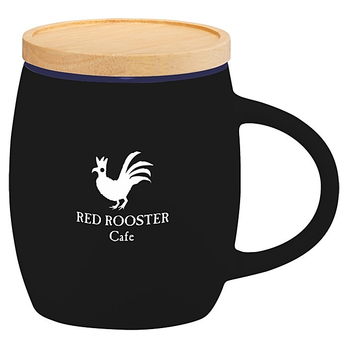 Hearth Coffee Mug with Wood Lid Coaster 14 oz. 24 hr