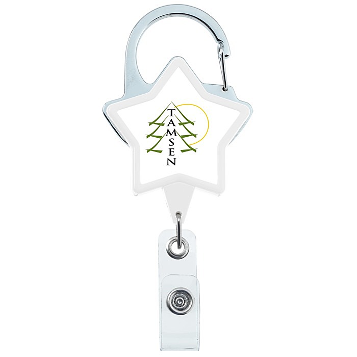 Heavy Duty Clip On Retractable Badge Holder Star