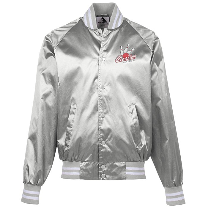 Chicago Bulls Satin Silver Bomber Jacket