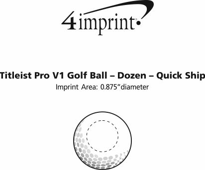 Imprint Area of Titleist Pro V1 Golf Ball - Dozen