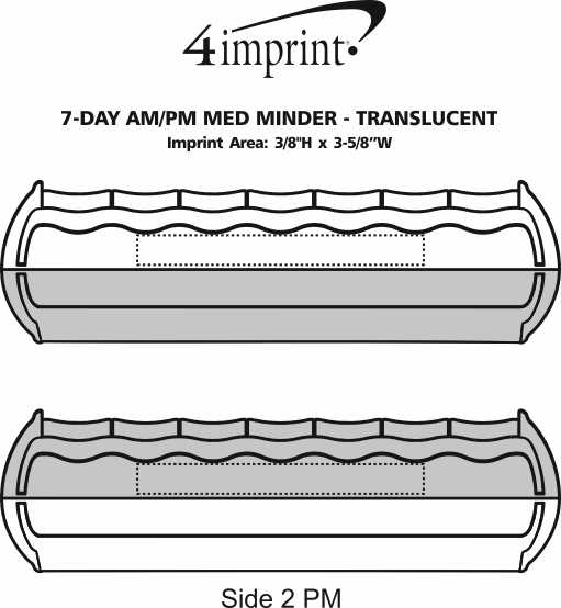 Imprint Area of 7-Day AM/PM Med Minder - Translucent