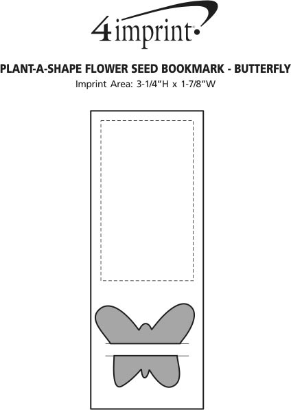 Imprint Area of Plant-A-Shape Flower Seed Bookmark - Butterfly