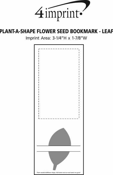 Imprint Area of Plant-A-Shape Flower Seed Bookmark - Leaf