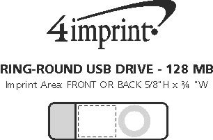 Imprint Area of Ring-Round USB Drive - 128MB