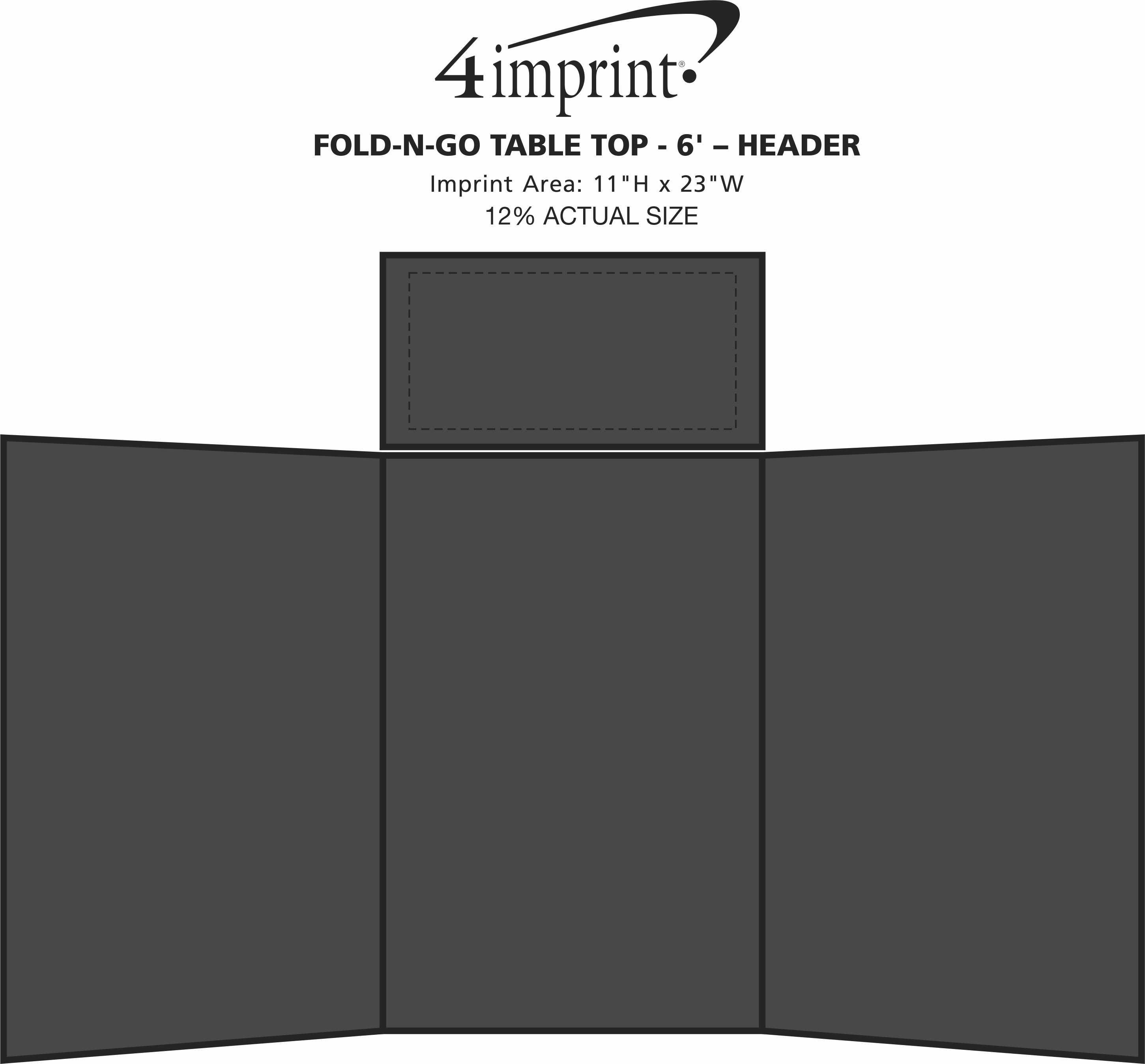 Imprint Area of Fold N Go Tabletop Display - 6' - Blank