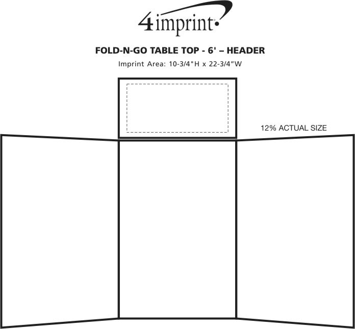 Imprint Area of Fold N Go Tabletop Display - 6' - Header