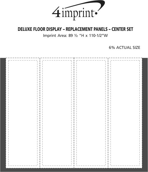 Imprint Area of Deluxe Floor Display - Replacement Panels - Center Set