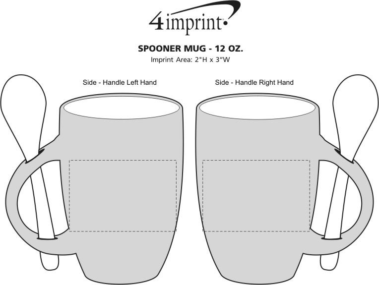 Imprint Area of Printed Spooner Mug - 12 oz.