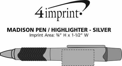 Imprint Area of Madison Pen/Highlighter - Silver