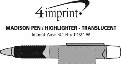 Imprint Area of Madison Pen/Highlighter - Translucent