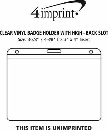 Imprint Area of Clear Vinyl Badge Holder with Hi-Back Slot