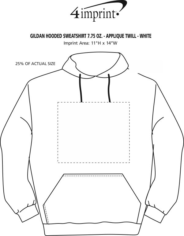 4imprint.com: Gildan 50/50 Hooded Sweatshirt - Applique Twill - White ...