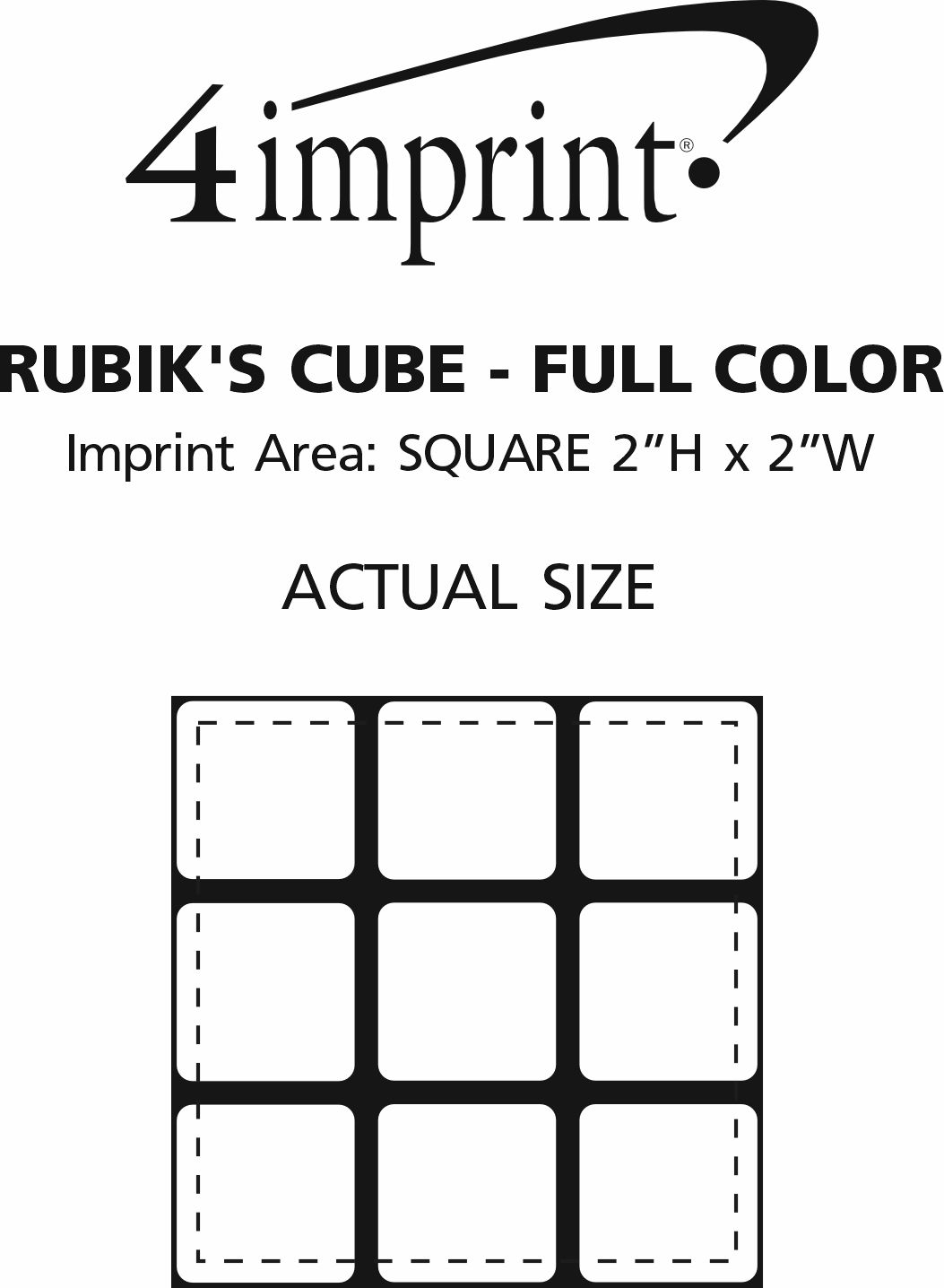 Imprint Area of Rubik's Cube - Full Color