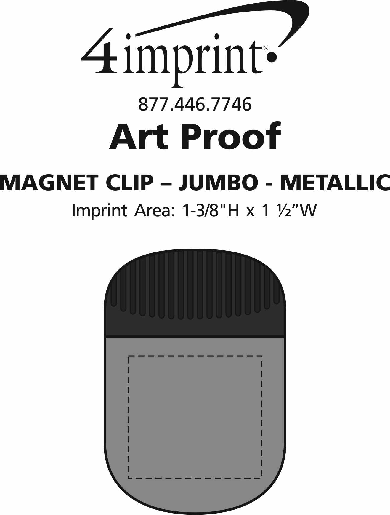 Imprint Area of Magnet Clip - Jumbo - Metallic