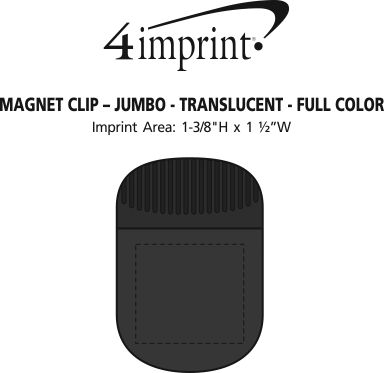 Imprint Area of Magnet Clip - Jumbo - Translucent - Full Color