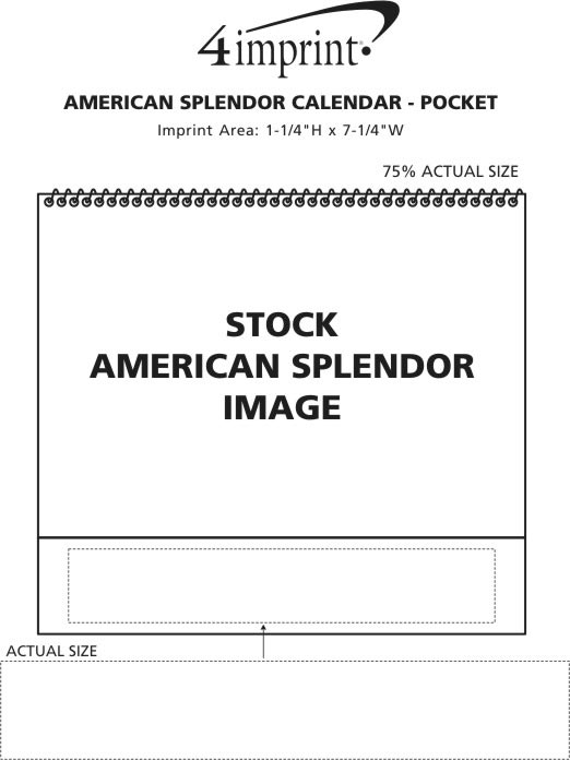 Imprint Area of American Splendor Calendar - Pocket