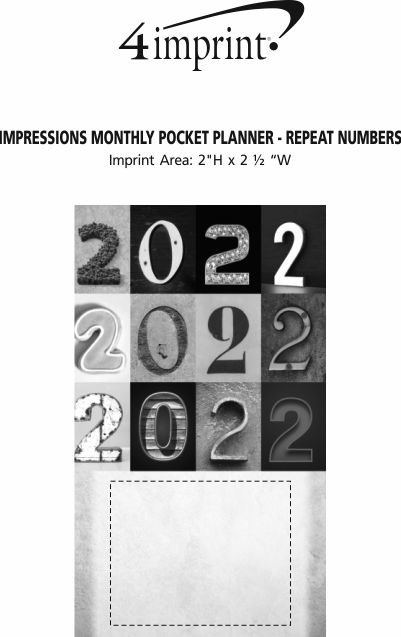 Imprint Area of Impressions Monthly Pocket Planner - Repeat Numbers